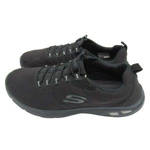 Skechers Womens Size 9.5 Low Top Trainers Solid Black Slip On Walking Shoes
